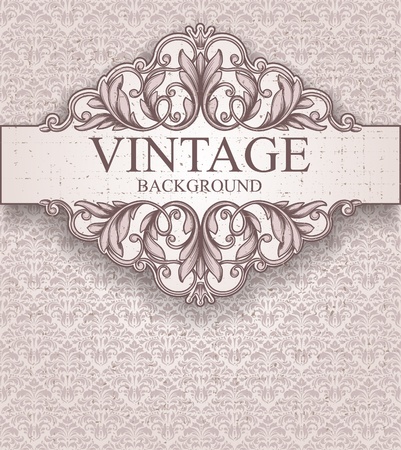 Vintage frame and seamless pattern のイラスト素材