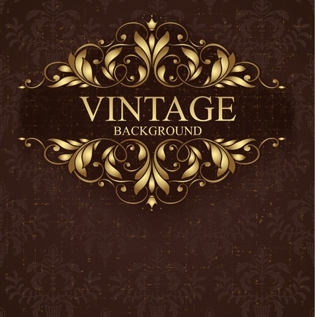 Vintage frame and seamless pattern のイラスト素材