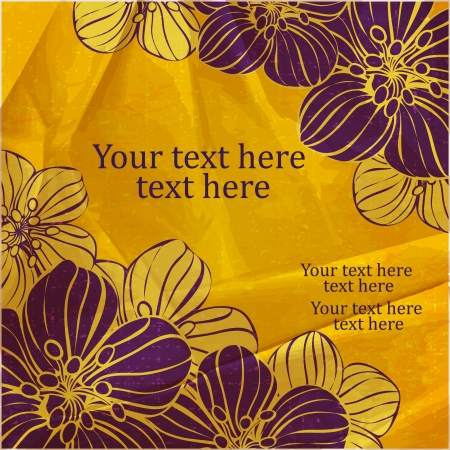 flower card and grungy backgroundのイラスト素材