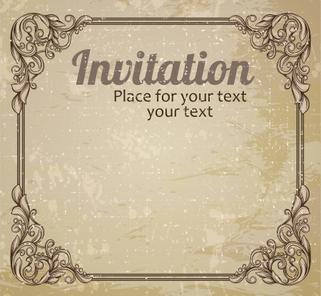 Vintage frame and grungy backgroundのイラスト素材