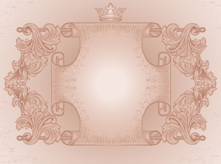 ancient scroll ornate のイラスト素材