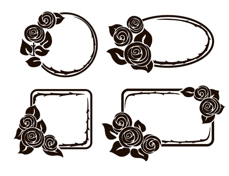 Frames with roses.のイラスト素材