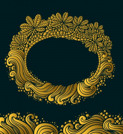gold emblem on the seaのイラスト素材