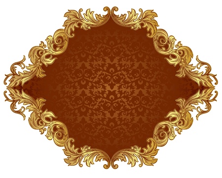 ornate frame with brown insert in the Renaissanceのイラスト素材