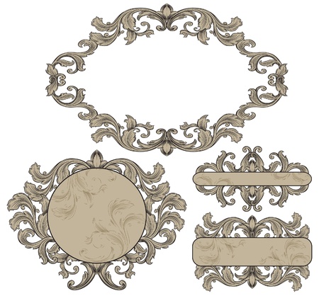 vintage frames set のイラスト素材