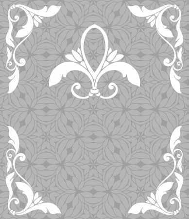Vintage filigree frame and seamless pattern のイラスト素材