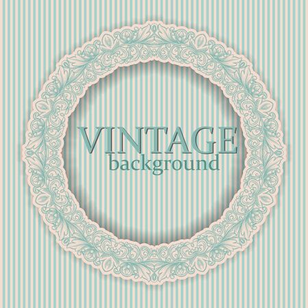 round frame with vintage ornamentのイラスト素材