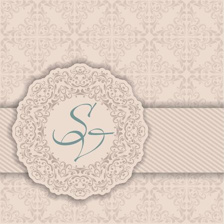 Seamless damask background with a circular pattern のイラスト素材