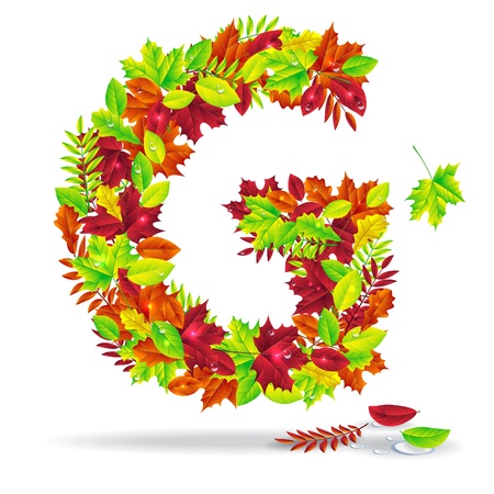 autumn letters with drops of waterのイラスト素材