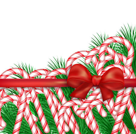 Christmas background with candy and bowのイラスト素材