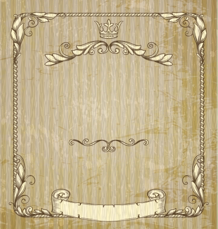 Vintage banner. Template certificate, diploma. Elements of retro design. の写真素材