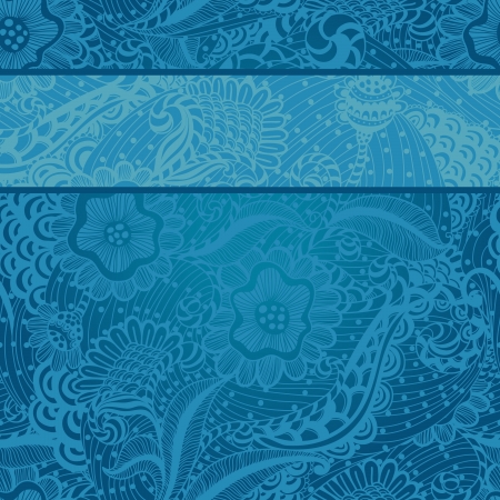 floral background with space for text and seamless blue pattern の写真素材