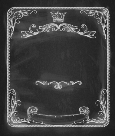 Vintage banner.Background chalkboard.のイラスト素材