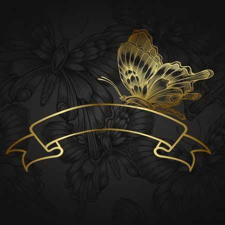 Vintage background with golden design elements のイラスト素材
