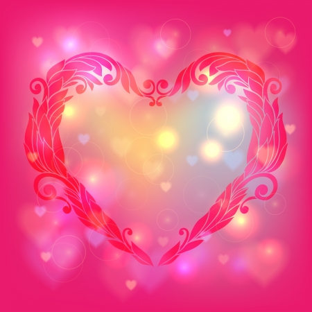 Happy Valentines Day Card Design. Ornamental heart.14 February. Vector Vintage Background. のイラスト素材