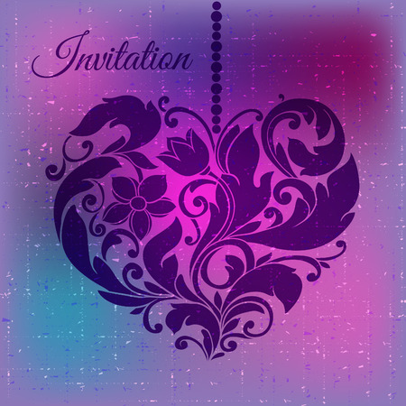 Decorative ornamental heart. Valentine's Day vector Illustration.のイラスト素材