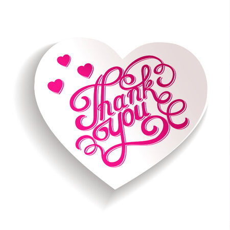 heart with the words thank you のイラスト素材