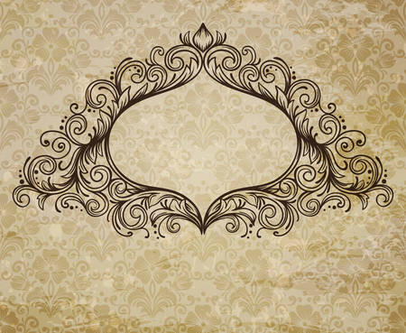 Vintage floral frameのイラスト素材