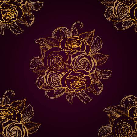 seamless pattern with rosesのイラスト素材