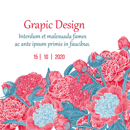 Floral invitation greeting card. Can be used for banner, invitation, wedding card, scrapbooking and others.のイラスト素材