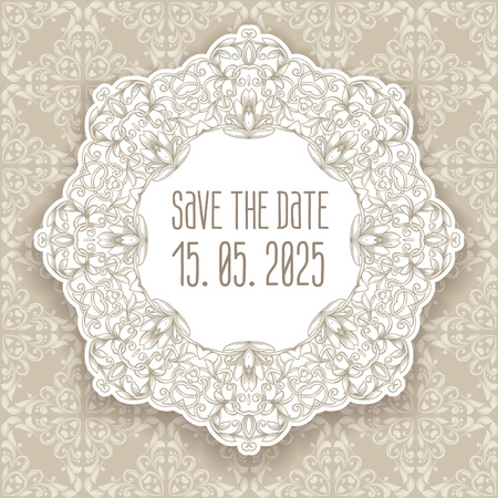  Vector vintage border frame engraving with retro ornament pattern in antique rococo styleのイラスト素材