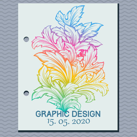 vintage leaf design elementのイラスト素材