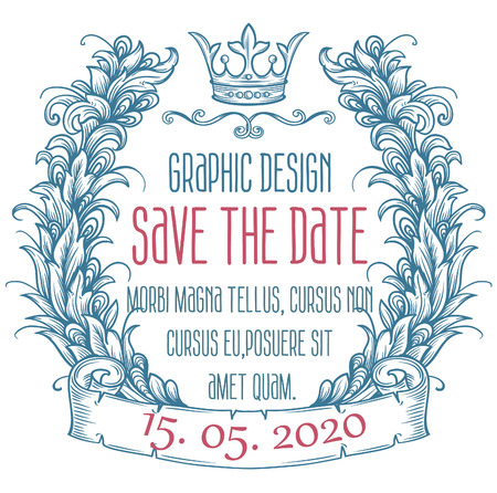 Hand drawn banner and ribbon vector illustration.のイラスト素材