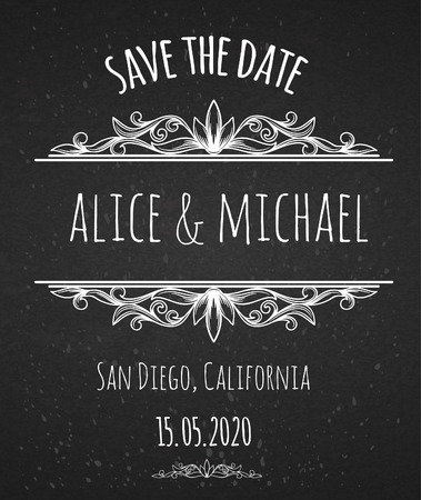 Black chalk board template vintage frameのイラスト素材