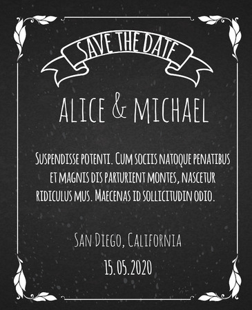 Black chalk board template vintage frameのイラスト素材