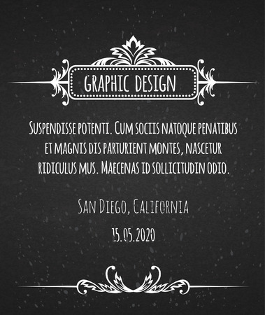 Black chalk board template vintage frameのイラスト素材