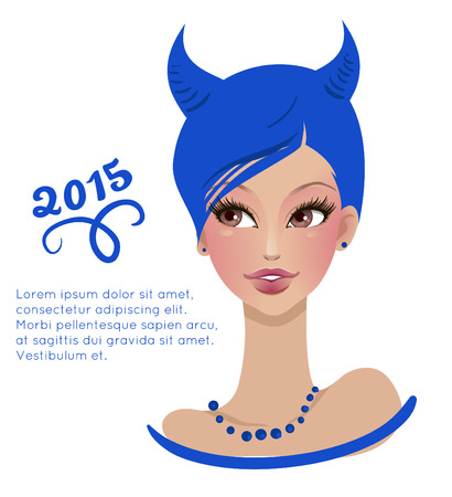 girl with blue hairのイラスト素材