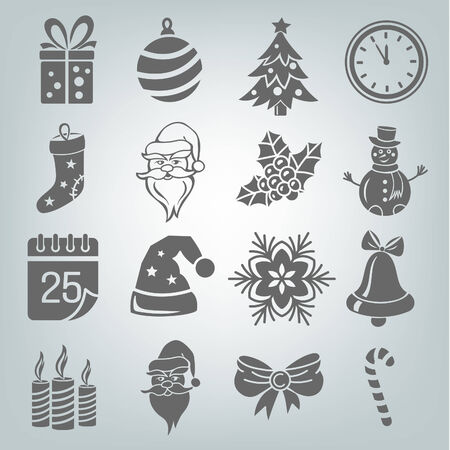 Set of Christmas icons, isolatedのイラスト素材