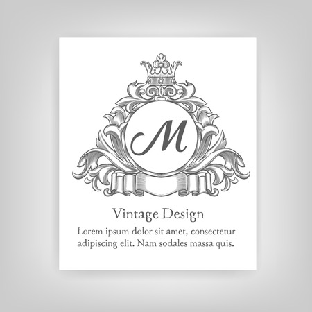 Vintage emblem, monogramのイラスト素材