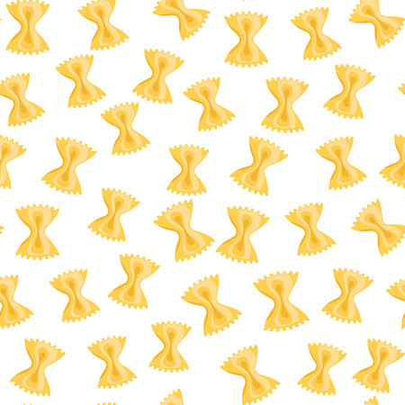 Seamless pattern with pasta bow.  Vector flat pasta illustration. Italian food.のイラスト素材