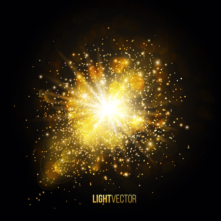 Background burst with sparkles and glitter , glow light effect. Vector illustration.のイラスト素材