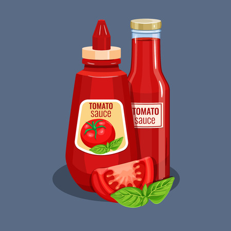 Tomato sauce bottle.のイラスト素材