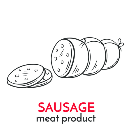 Hand drawn sausage icon.のイラスト素材