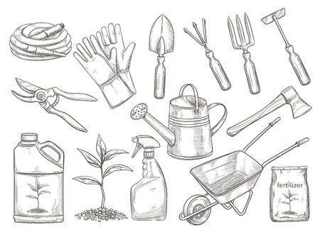 Gardening tools vector illustration.のイラスト素材