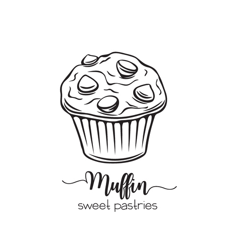hand drawn muffinのイラスト素材