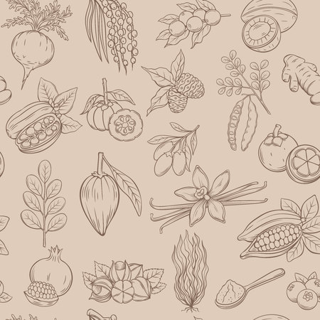 superfood seamless patternのイラスト素材