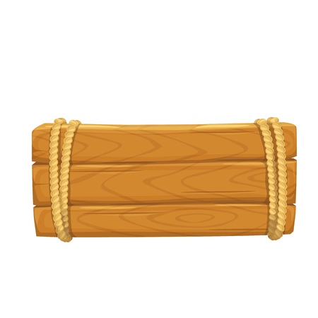 Wooden signboard, billboard. Banner vector. Hawaiian traditional elements.のイラスト素材