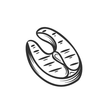 Fish grill, outlineのイラスト素材