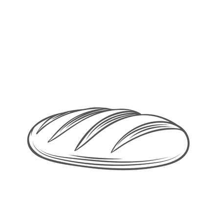 Loaf of bread, outlineのイラスト素材