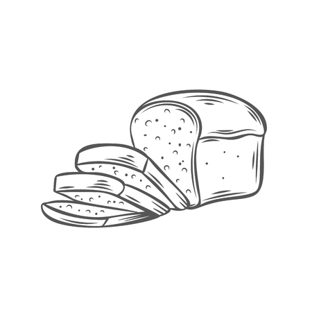 Rye bread, outlineのイラスト素材