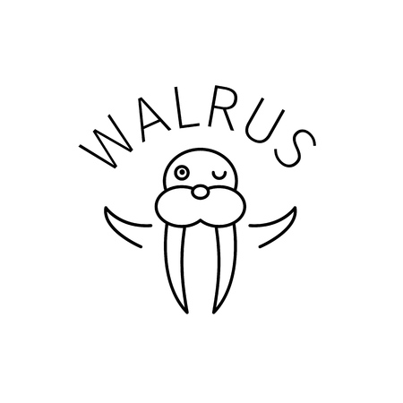 Walrus outline iconのイラスト素材