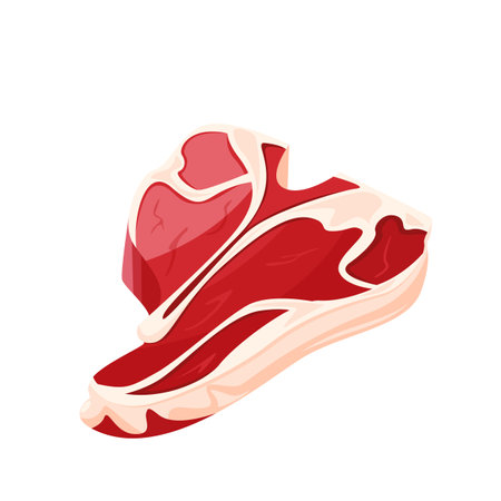 Raw meat t-bone steak vector icon. Fresh meat cartoon illustration.のイラスト素材