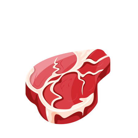 Raw marbled meat black angus steak ribeye. Meat product vector illustrationのイラスト素材
