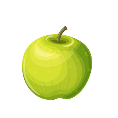 Apple fruit vector illustration in cartoon style. Healthy nutrition, organic food, vegetarian product.のイラスト素材