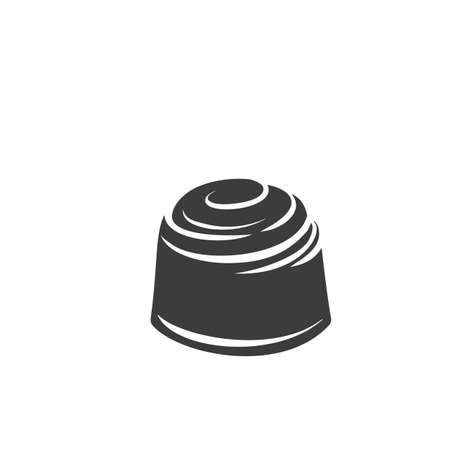 Chocolate candie monochrome glyph icon, vector cut monochrome badgeVector illustration of chocolate in retro styleのイラスト素材