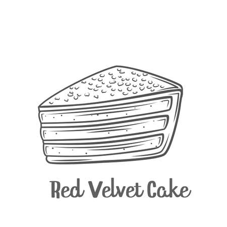 Red velvet cake outline icon.のイラスト素材